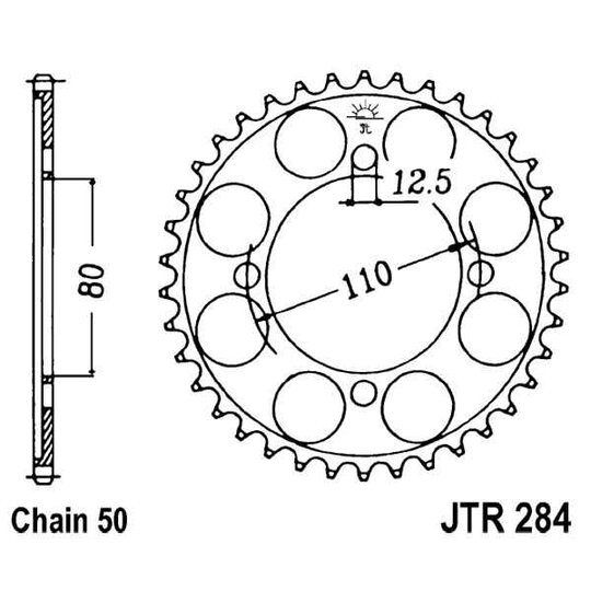 Reťazová rozeta JT JTR 284-48 48T, 530